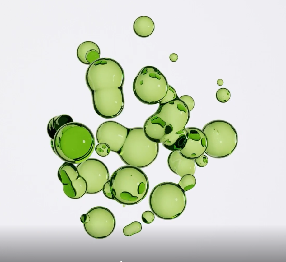 Abstract green rendering representing recovered materials